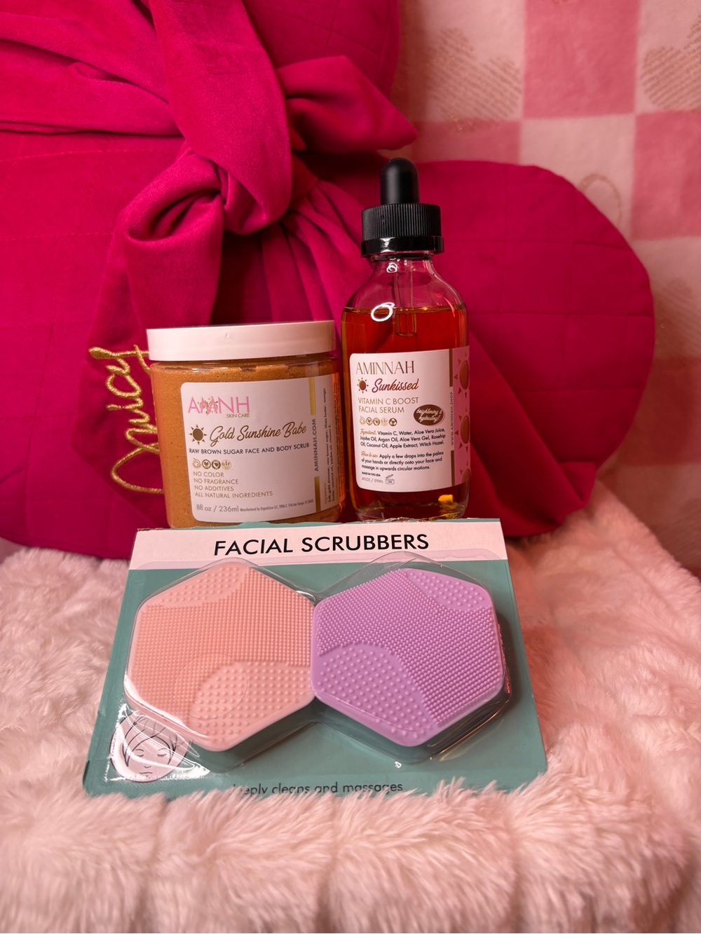 Aminnah- Face/Body scrub & Vitamin C Boost Facial Serum